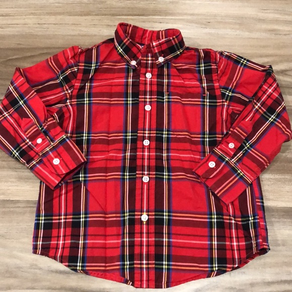 Crewcuts plaid button down size 3 - Picture 2 of 5